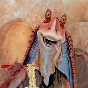 Jar Jar Art Print, Jar Jar Binks, Jar Jar Binks Art, Star Wars, Star Wars Art, Wall Art, Giclee Print, Kitchen Art