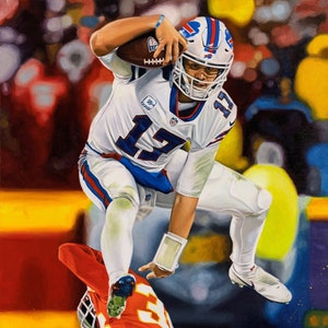 Buffalo Bills, Buffalo Bills Art, Josh Allen, The Bills, Oil Painting, Print, Reproduction, Giclee Print, Canvas Print