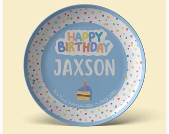 Personalized Happy Birthday Plate for Kid, Custom Keepsake birthday gift, First Birthday Gift Reusable Children’s Birthday Tradition Plate