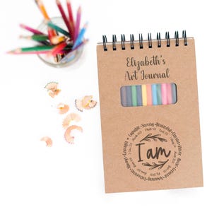 Personalized Drawing Sketchbook art journal drawing pad for young artist gift, affirmation therapy sketchbook