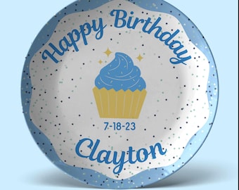 Personalized Happy Birthday Plate for boy birthday gift for child custom birthday keepsake gift for birthday tradition gift for bday party