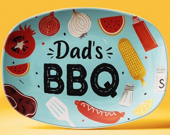 Grilling Plate for dad Fathers Day Gift BBQ Platter Dad Grilling Serving Tray, dad gift for BBQ Lover summer backyard grill party