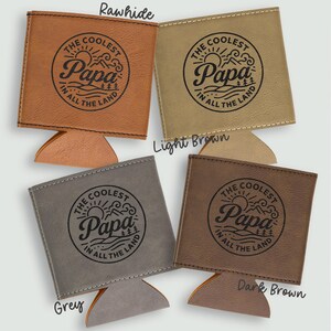Enfriador de latas, regalo para papá o abuela; Portavasos "El papá más genial del mundo" para el abuelo; Portavasos para bebidas al aire libre, regalo de los nietos. imagen 12