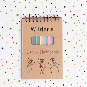 Personalized Drawing Sketchbook, custom young artist gift, cute drawing pad, Colored Pencils Included, Gift for Boys and Girls, Teen