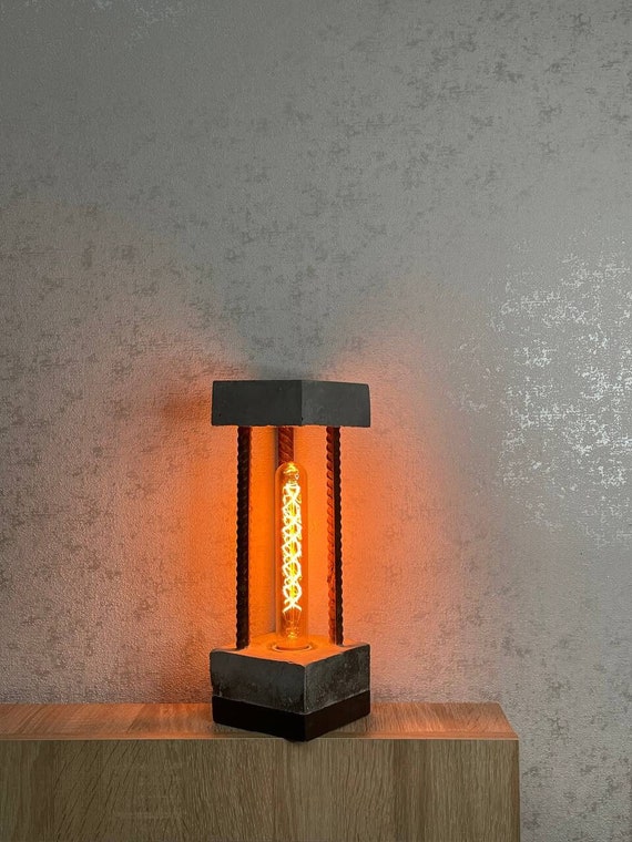 Concrete Lamp Table Lamp Concrete Cement Loft Lamp Brutal