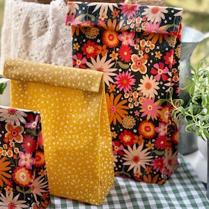 Reusable beeswax food bag - XL bread bag -  sourdough bread bag - travel food bag