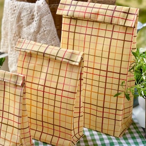 Reusable beeswax food bag - XL bread bag -  sourdough bread bag - travel food bag - Striped
