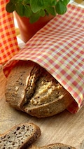XL Reusable Beeswax Bread Bag: Pink Gingham Sourdough Bread Bag product logo