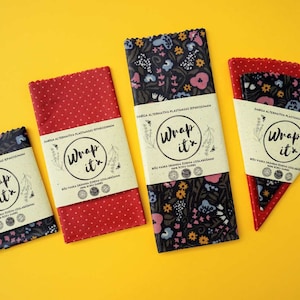 ZESTAW 5 wielorazowych opakowań z wosku pszczelego - zestaw startowy - Gospodyni Wielkanoc Dzień Matki Pomysł na prezent ślubny Zero waste