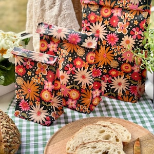 Beeswax bread bag, beeswax wrap, sourdough bread bag, linen bread bag, keeki bag, sac à pain, Brotbeutel, xl bread bag, food bag, snack bag