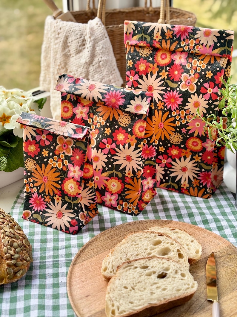 Beeswax bread bag, beeswax wrap, sourdough bread bag, linen bread bag, keeki bag, sac à pain, Brotbeutel, xl bread bag, food bag, snack bag