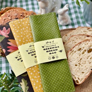 Bienenwachs Brotbeutel - Extra Große Brotverpackung - Wiederverwendbare Brottasche - Sauerteigbrottasche XL