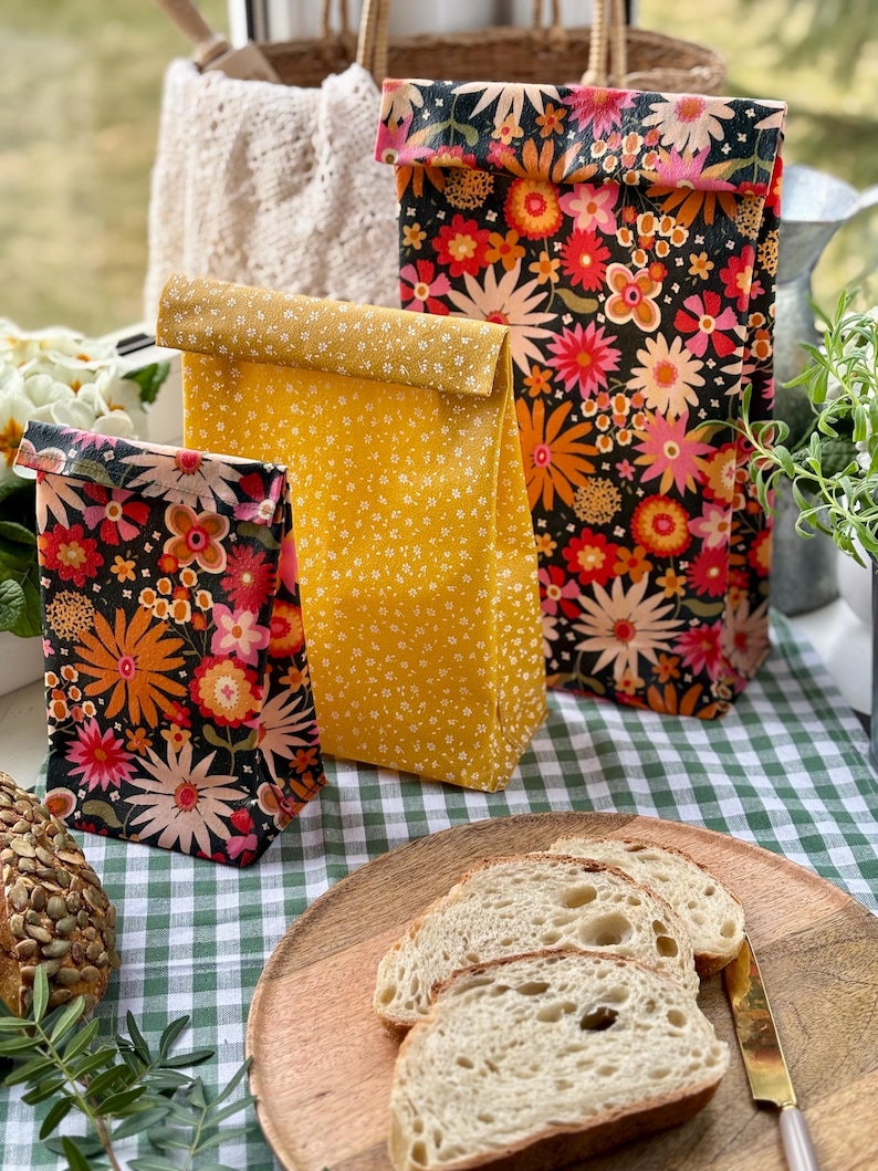 Beeswax bread bag, beeswax wrap, sourdough bread bag, linen bread bag, keeki bag, sac à pain, Brotbeutel, xl bread bag