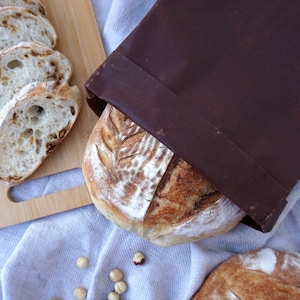 XL beeswax bread bag natural brown - sourdough bread bag - Eco-friendly birthday gift ideas