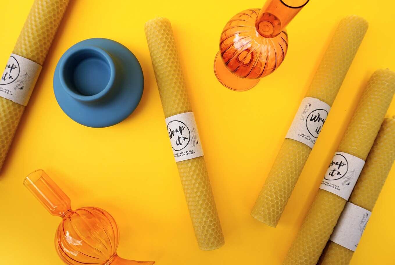 Long pillar beeswax candle - Eco-friendly aromatherapy candle