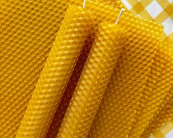 Beeswax Candle making kit - Large 10 (8''x10'') sheets and wicks - Pure beeswax