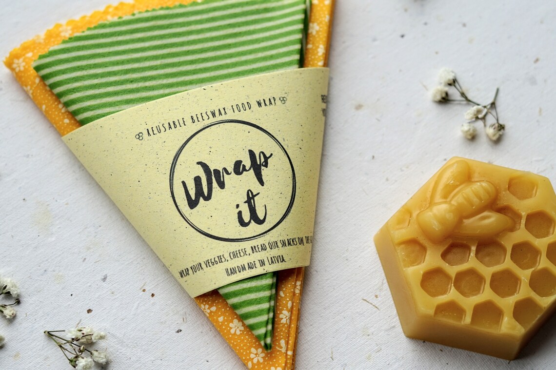 Round Beeswax Wrap Set Set of 2 Organic Food Wraps Etsy