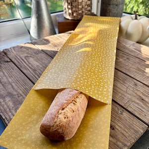 Bolsa para baguette: Bolsa reutilizable para baguette de cera de abejas