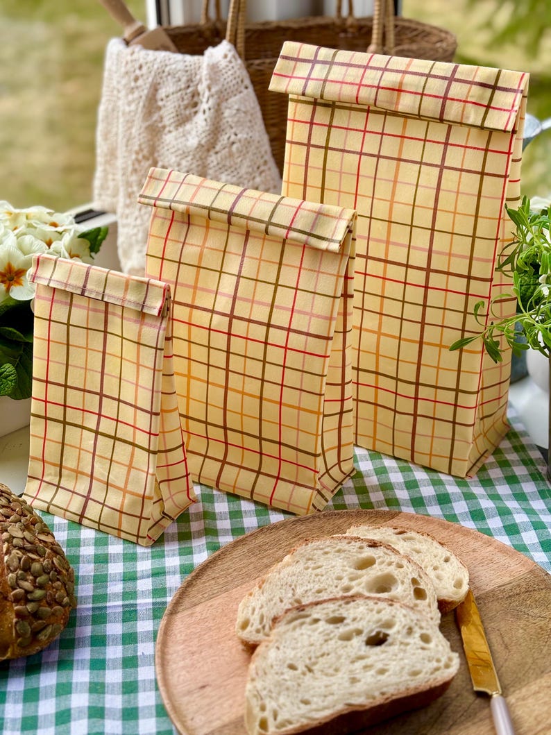 Beeswax bread bag, beeswax wrap, sourdough bread bag, linen bread bag, keeki bag, sac à pain, Brotbeutel, xl bread bag