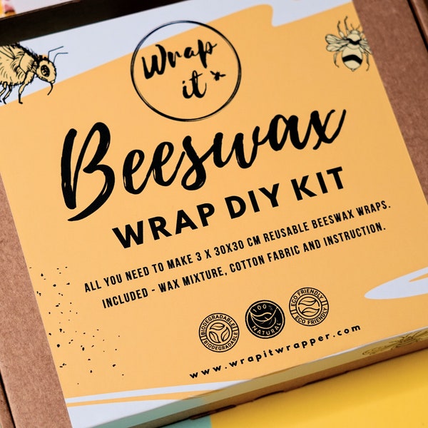 Beeswax wrap DIY kit - Easy homemade gift craft idea for kids and adults