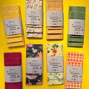 Beeswax food wrap starter pack - Set of 3 wraps - WrapitWrapper