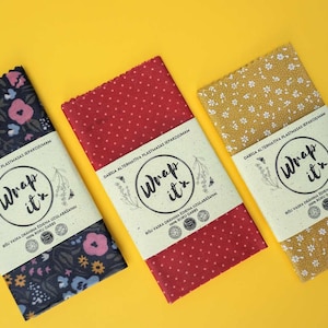 Bijenwasverpakkingen: milieuvriendelijke lunchset, herbruikbare bijenwasverpakkingen 3 x 12 x 12 inch / 30 x 30 cm