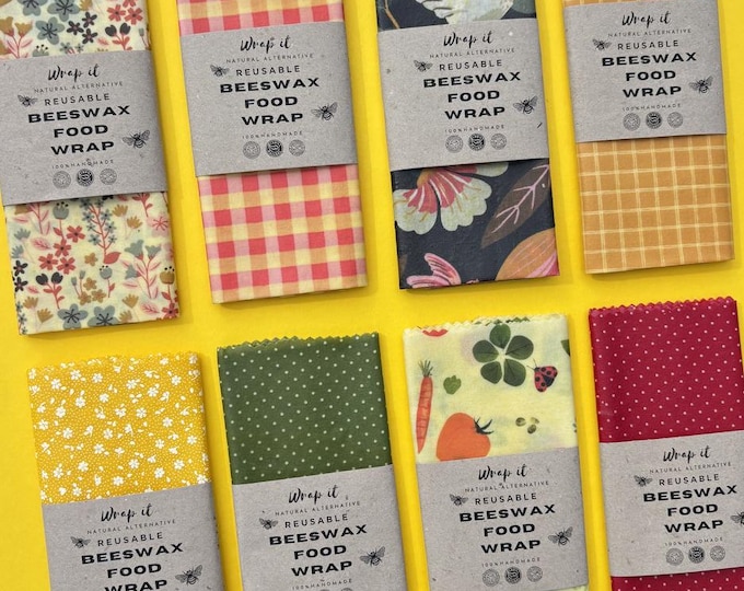 Large Beeswax Bread Wrap | Reusable Plastic-Free Food Storage (16x16 or 20x20)