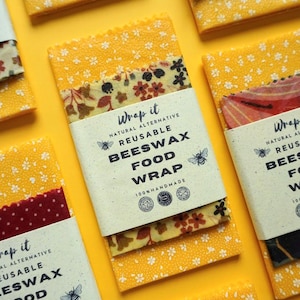 Reusable Beeswax Food Wrap Set: Eco-Friendly Kitchen Storage