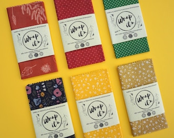 Beeswax Food Wraps Gift Set: Eco-Friendly Reusable Wraps