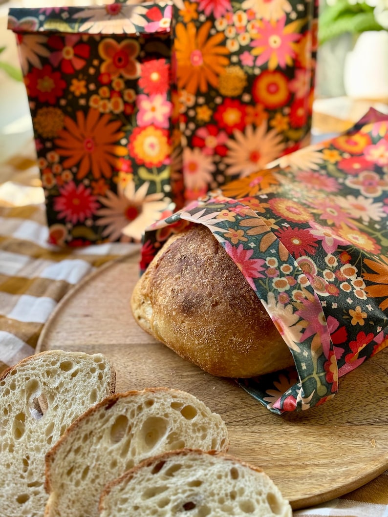 Beeswax bread bag, beeswax wrap, sourdough bread bag, linen bread bag, keeki bag, sac à pain, Brotbeutel, xl bread bag