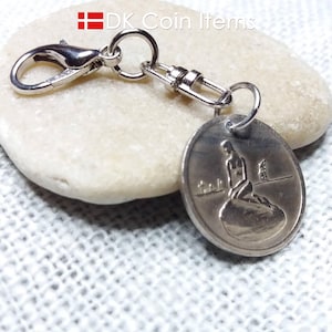 Denemarken Kleine Zeemeermin-bedel - Kopenhagen vintage token munt 1966-1967 hanger - Beeld van de kleine zeemeermin - Deens sprookjessouvenir