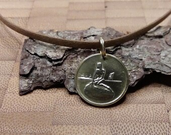 Danish Little Mermaid Coin Pendant Necklace – Copenhagen Tramways Fare Token, 1966-1967