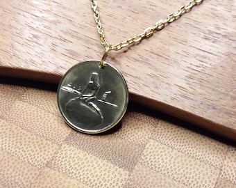 Danish Little Mermaid Coin Pendant Necklace – Copenhagen Vintage Fare Token 1966-1967