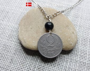 Denmark 2 Øre Necklace - 1941 Coin Pendant - Crown C Initial