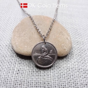 Denemarken muntketting kleine zeemeermin - Kopenhagen vintage 1966-1967 penning met het standbeeld/beeldhouwwerk van de Deense kleine zeemeermin