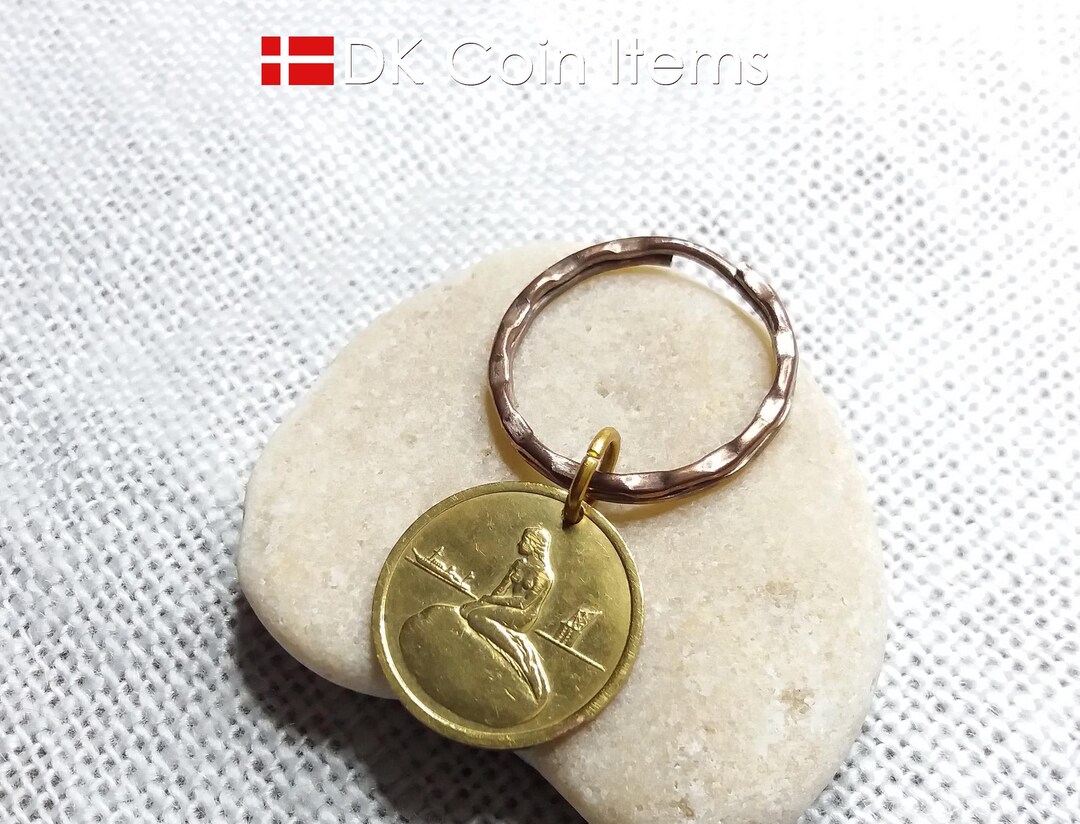 Little Mermaid Denmark Coin Keychain - Danish Vintage Fare Token ...