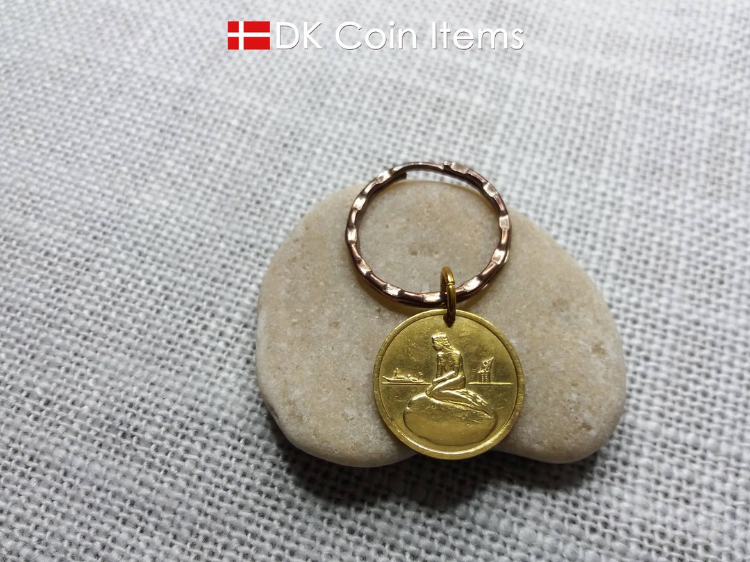 Little Mermaid Copenhagen Denmark Coin Token Keychain - Danish Vintage ...