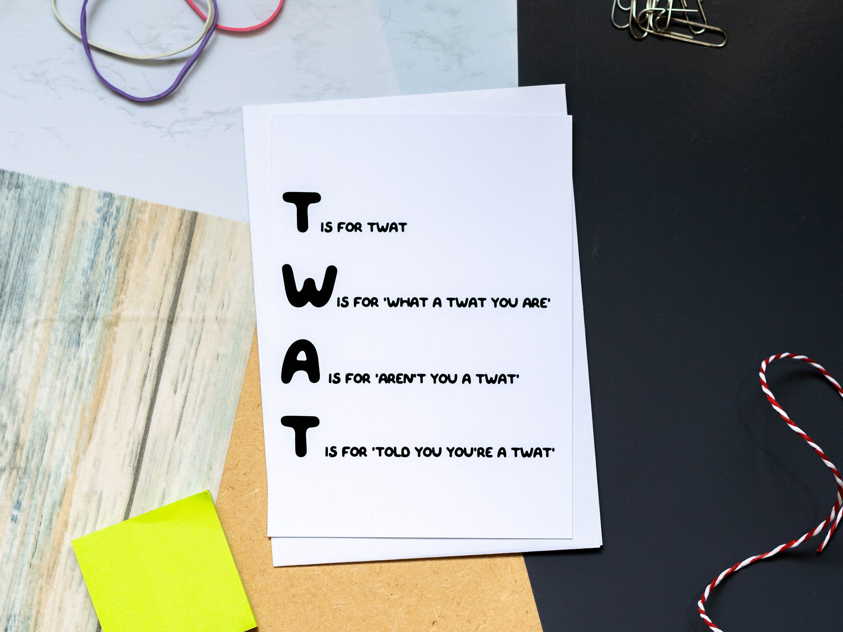 TWAT Acronym Funny Card