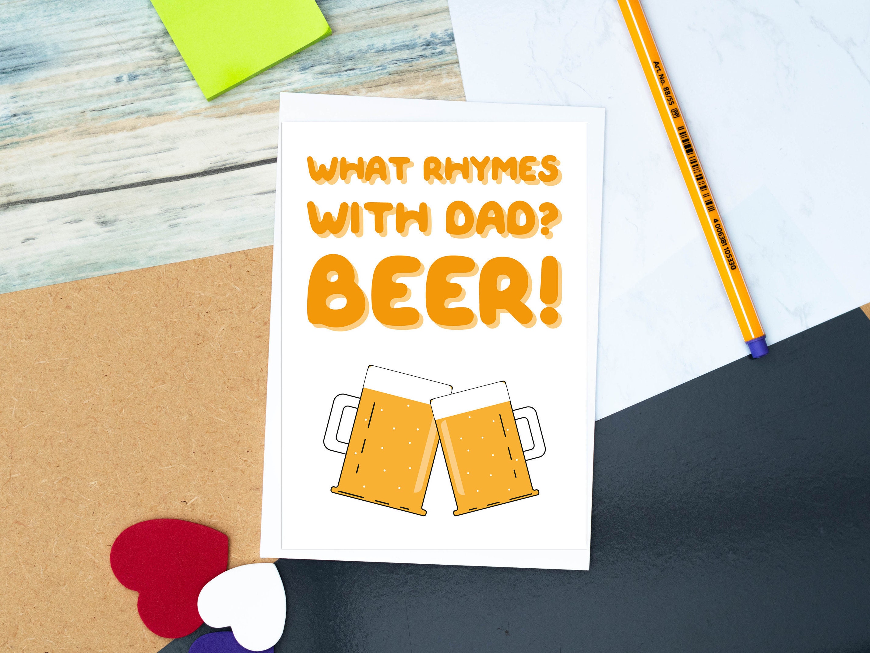 What Rhymes With Dad BEER Funny Card for Dad Father's Etsy
