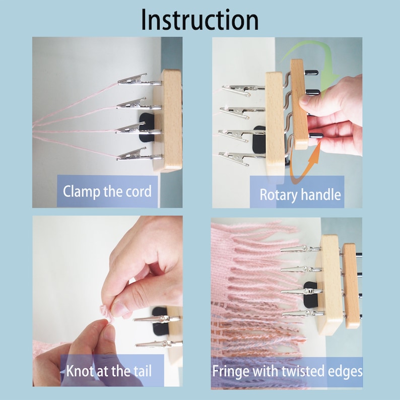 Fringe Twister With 4 Clips Wood Cord Maker Tool for Quickly Etsy