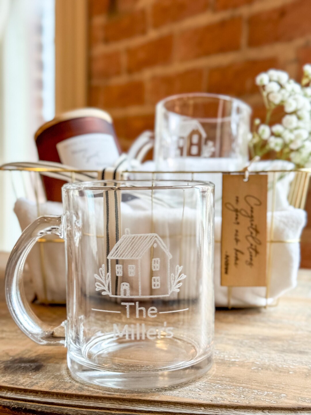 Personalized Housewarming Gift Basket | Custom Engraved Mugs | New Home ...
