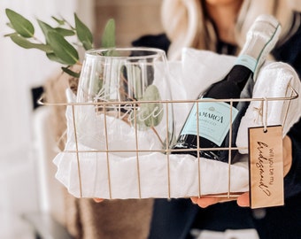 bridesmaid gift. bridesmaid proposal. wedding gift. custom wine glass. gift basket. personalized gift . custom gift .