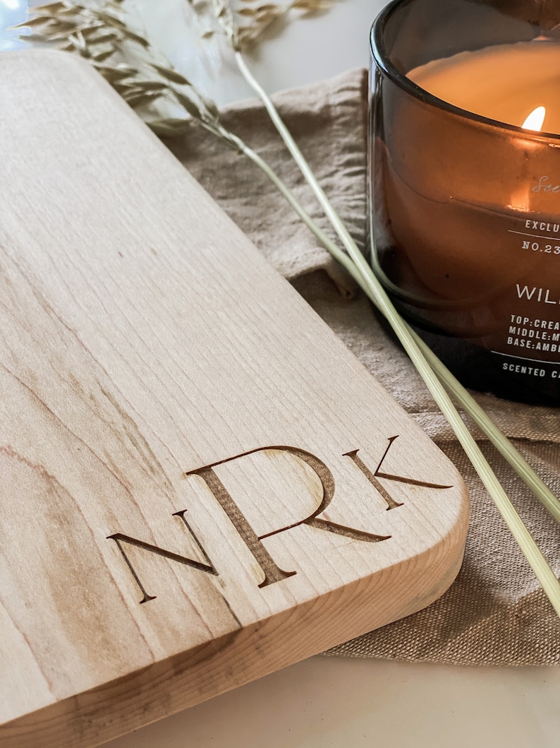 Maple Charcuterie board last name laser engraved Mothers day gift Personalized gifts custom cutting board wedding gift image 2