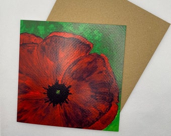 Red poppy card, blank card