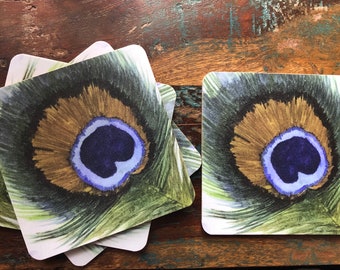 Coasters, Peacock feather coasters