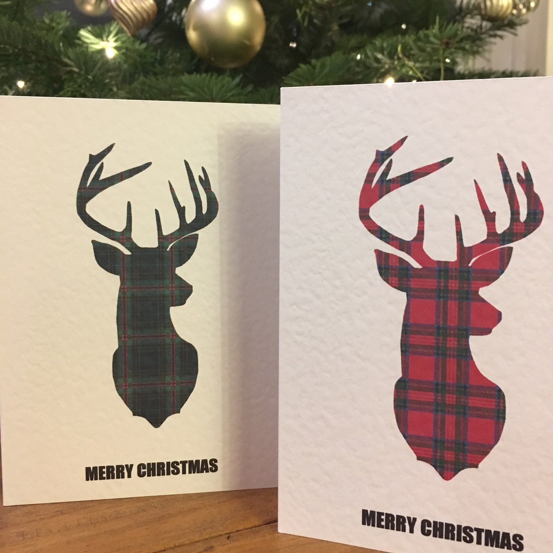 Christmas Cards Handmade Tartan Themed pack of 12 - Etsy