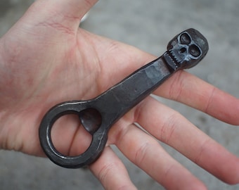 Forged skull bottle opener