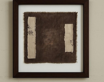 Hand-Painted Organic Abstract Cotton Canvas Art (5.5 x 5.5'')