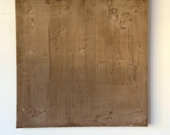 Original Textured Abstract Painting, Wabi-Sabi Neutral Tone Wall Art (20x20'')