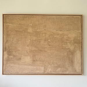 Large Abstract Painting: 36x48 Raw Oak Framed Wabi-Sabi Wall Art